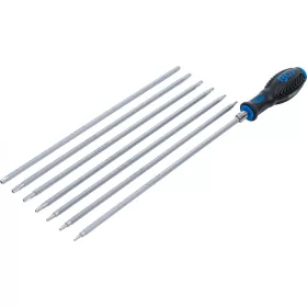   BGS technic 8 részes csavarhúzó készlet Torx és biztonsági Torx csavarokhoz (cserélhető fejekkel) (BGS 2325)
