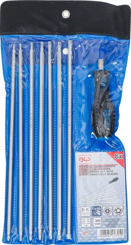 BGS technic 8 részes csavarhúzó készlet Torx és biztonsági Torx csavarokhoz (cserélhető fejekkel) (BGS 2325)