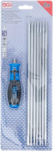 BGS technic Cserélhető pengés Torx csavarhúzó készlet T10–T40, normál és furatos profillal, 8 részes (BGS 2326)