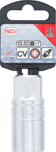 BGS technic Gyújtógyertya kulcs gumis tartóval 1/2"-os, 21 mm (BGS 2386)