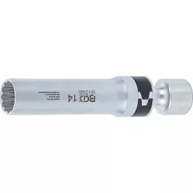   BGS technic Univerzális csuklós gyújtógyertya kulcs, rögzítő rugóval, 3/8", 14 mm, 12 pontos (BGS 2390)