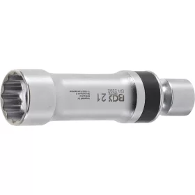  BGS technic Univerzális csuklós gyújtógyertya kulcs, rögzítő rugóval, 3/8", 21 mm, 12 pontos (BGS 2392)