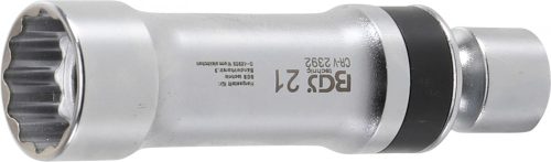 BGS technic Univerzális csuklós gyújtógyertya kulcs, rögzítő rugóval, 3/8", 21 mm, 12 pontos (BGS 2392)