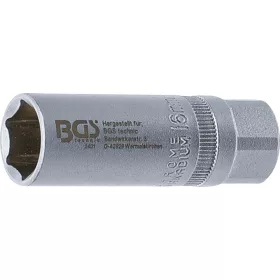   BGS technic Gyújtógyertya kulcs biztosító rugóval, 6 pontos, 16mm (BGS 2401)