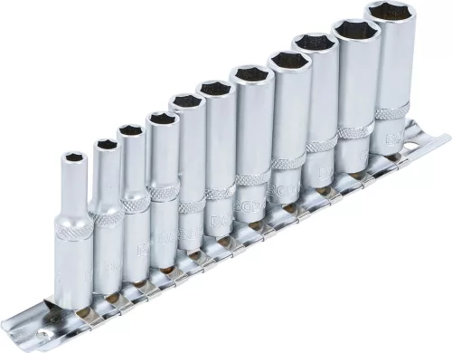 BGS technic Dugókulcsfej készlet hosszú colos hatszög fejekkel, 1/4”, 3/16”–1/2”, 11 részes (BGS 2429)