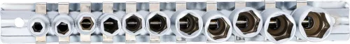 BGS technic Dugókulcsfej készlet hosszú colos hatszög fejekkel, 1/4”, 3/16”–1/2”, 11 részes (BGS 2429)