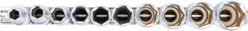 BGS technic Dugókulcsfej készlet hosszú colos hatszög fejekkel, 1/2”, 3/8”–15/16”, 10 részes (BGS 2435)