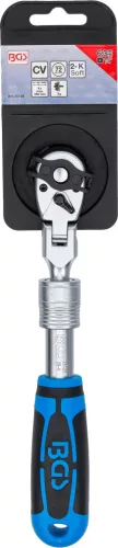 BGS technic Racsnis hajtókar teleszkópos és billenthető fejjel, 1/4”, 210–250 mm, 72 fog (25125)