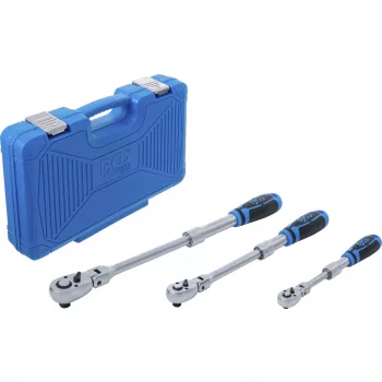   BGS technic Racsnis kulcs készlet | kihúzható, hajlítható | 6,3 mm (1/4") - 10 mm (3/8") - 12,5 mm (1/2") | 3 darabos (25128)