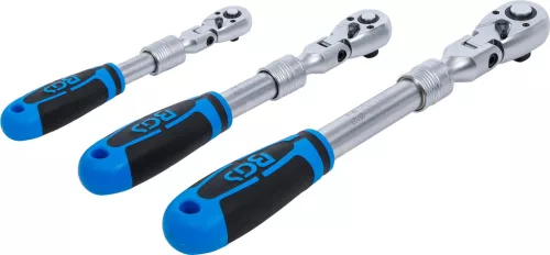 BGS technic Racsnis kulcs készlet | kihúzható, hajlítható | 6,3 mm (1/4") - 10 mm (3/8") - 12,5 mm (1/2") | 3 darabos (25128)