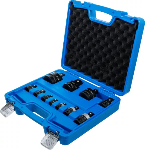 BGS technic Ütvecsavarozó adapter- és kardáncsukló készlet 1/4”–1”, 11 részes, króm-molibdén acél (BGS 25140)