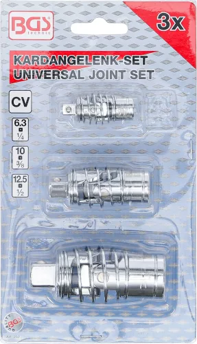 BGS technic 3 részes univerzális csukló adapter készlet, 1/4"-3/8"-1/2" (BGS 252)