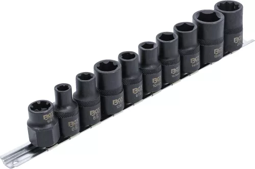 BGS technic Speciális dugókulcs készlet 10 db-os személygépkocsikhoz /3 - 5 - 6 - 10 szögű/ (BGS 2560)