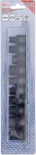 BGS technic Speciális dugókulcs készlet 10 db-os személygépkocsikhoz /3 - 5 - 6 - 10 szögű/ (BGS 2560)