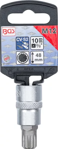 BGS technic Bitfej, 3/8", Spline típusú 12mm (BGS 2587)