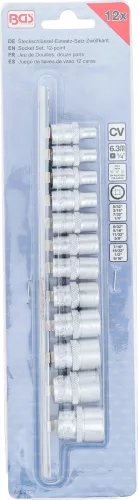 BGS technic Dugókulcsfej készlet colos tizenkétlapú fejekkel, 1/4”, 5/32”–9/16”, 12 részes (BGS 2755)
