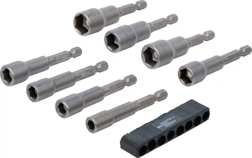 BGS technic Dugókulcsfej készlet fúrógéphez, tartómágnessel, 1/4” hatszög befogással, 6–13 mm, 8 részes (BGS 2758)