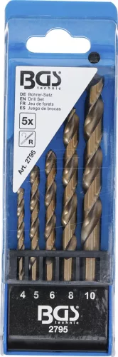 BGS technic Spirálfúró készlet | HSS | 4 - 10 mm | 5 darabos (2795)