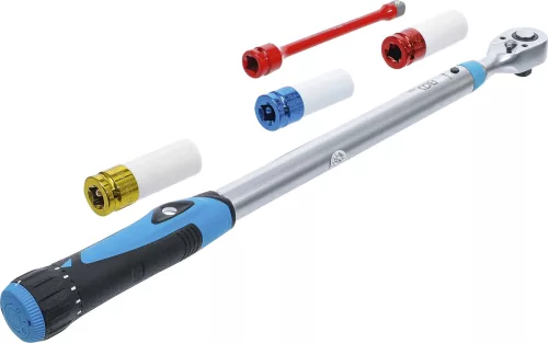 BGS Technic Nyomatékkulcs kerékcsere készlet, 1/2”, 40–200 Nm, 17–21 mm, 5 részes (BGS 2818)