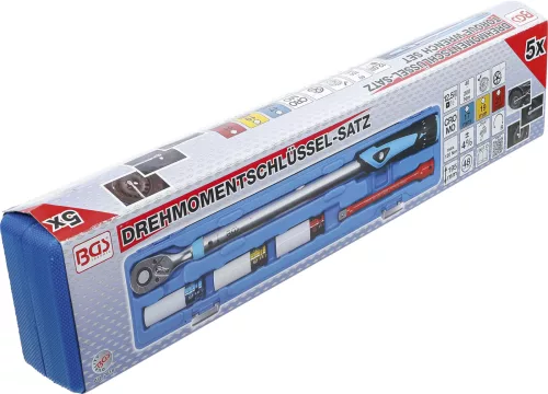 BGS Technic Nyomatékkulcs kerékcsere készlet, 1/2”, 40–200 Nm, 17–21 mm, 5 részes (BGS 2818)