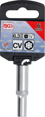 BGS technic 1/4" "Super Lock" hosszított dugókulcs, 6 mm (BGS 2966)