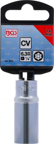 BGS technic 1/4" "Super Lock" hosszított dugókulcs, 14 mm (BGS 2974)