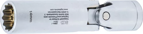 BGS technic 3/8" csuklós dugókulcs fej gyújtógyertyához, 14mm (BGS 2984-1)