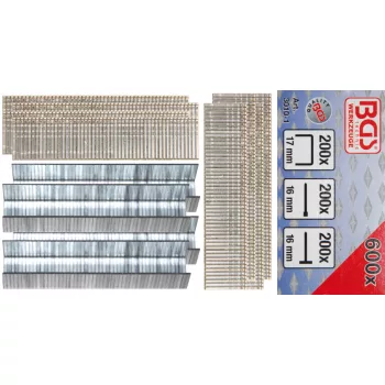   BGS technic 600 darabos tűzőgép kapocs és szeg készlet (BGS 3010-1)