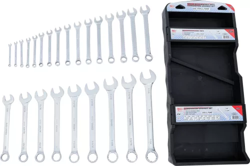 BGS technic Csillag-villáskulcs készlet colos méretekkel, 1/4”–1 1/4”, 25 részes, falra akasztható tartón (BGS 30101)