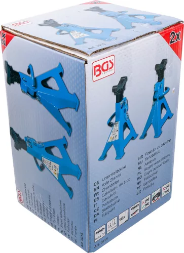 BGS technic Autószerelő alátámasztó bak pár, racsnis, gumibetétes, 3 tonna/pár, 276–420 mm, 2 db (BGS 3015)