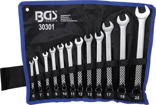 BGS technic 12 részes hajlított csillag-villáskulcs készlet, 6-22 mm (BGS 30301)