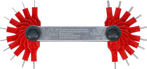 BGS technic Üzemanyag-fúvóka furatellenőrző mérőtű készlet 0,45–1,50 mm, 20 részes (BGS 3041)