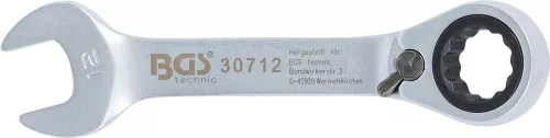 BGS technic Racsnis hajlított csillag-villáskulcs, rövid, 12 mm (BGS 30712)