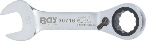 BGS technic Racsnis hajlított csillag-villáskulcs, rövid, 16 mm (BGS 30716)