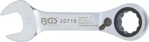 BGS technic Racsnis hajlított csillag-villáskulcs, rövid, 16 mm (BGS 30716)