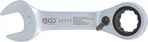 BGS technic Racsnis hajlított csillag-villáskulcs, rövid, 17 mm (BGS 30717)