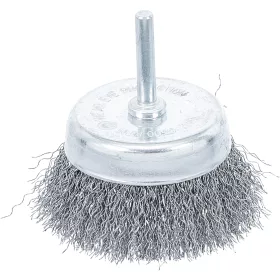   BGS technic Fazékkefe hullámos acélhuzallal, Ø75 mm, 6 mm-es befogószárral, max. 4500 ford./perc (BGS 3076)