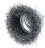 BGS technic Fazékkefe hullámos acélhuzallal, Ø75 mm, 6 mm-es befogószárral, max. 4500 ford./perc (BGS 3076)