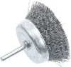BGS technic Fazékkefe hullámos acélhuzallal, Ø75 mm, 6 mm-es befogószárral, max. 4500 ford./perc (BGS 3076)