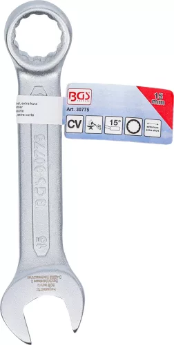 BGS technic Csillag-villáskulcs, extra rövid, 15 mm (BGS 30775)