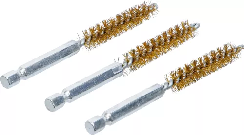BGS technic Sárgarézkefe készlet | 10 mm | 1/4" | 3 darabos | a BGS 3078 kefekészlethez (BGS 3078-10-M)