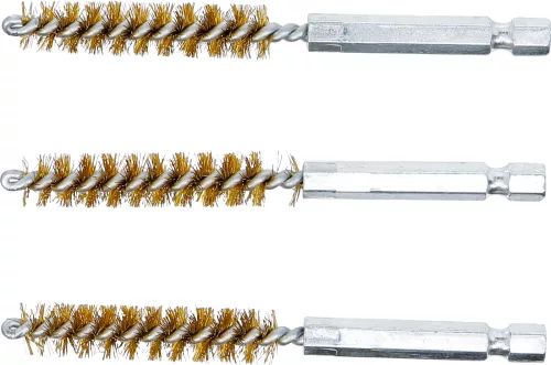 BGS technic Sárgarézkefe készlet | 10 mm | 1/4" | 3 darabos | a BGS 3078 kefekészlethez (BGS 3078-10-M)