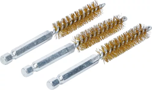 BGS technic Sárgarézkefe készlet | 12 mm | 1/4" | 3 darabos | a BGS 3078 kefekészlethez (BGS 3078-12-M)