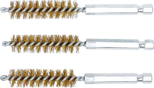 BGS technic Sárgarézkefe készlet | 12 mm | 1/4" | 3 darabos | a BGS 3078 kefekészlethez (BGS 3078-12-M)
