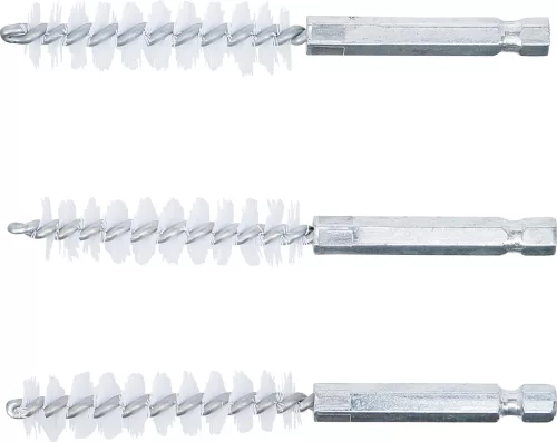 BGS technic Nylonkefe készlet | 12 mm | 1/4" | 3 darabos | a BGS 3078 kefekészlethez (BGS 3078-12-N)