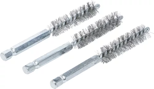 BGS technic Acélkefe készlet | 12 mm | 1/4" | 3 darabos | a BGS 3078 kefekészlethez (BGS 3078-12-S)
