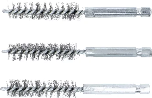 BGS technic Acélkefe készlet | 12 mm | 1/4" | 3 darabos | a BGS 3078 kefekészlethez (BGS 3078-12-S)