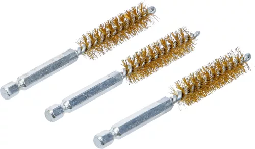 BGS technic Sárgarézkefe készlet | 13 mm | 1/4" | 3 darabos | a BGS 3078 kefekészlethez (BGS 3078-13-M)