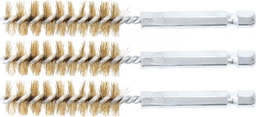 BGS technic Sárgarézkefe készlet | 14 mm | 1/4" | 3 darabos | a BGS 3078 kefekészlethez (BGS 3078-14-M)
