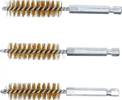 BGS technic Sárgarézkefe készlet | 14 mm | 1/4" | 3 darabos | a BGS 3078 kefekészlethez (BGS 3078-14-M)